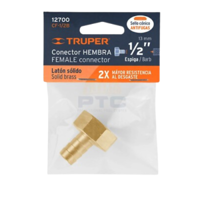 Brass Female Connector for Hose (1/2'')