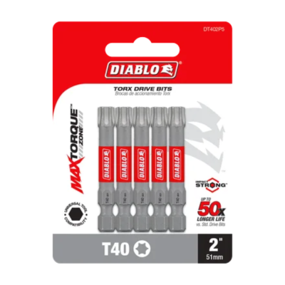 2" Drive Bits 5pk (DT402P5) - Diablo
