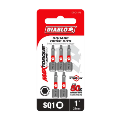 Square Drive Bits 5Pcs (DSQ11P5) - Diablo