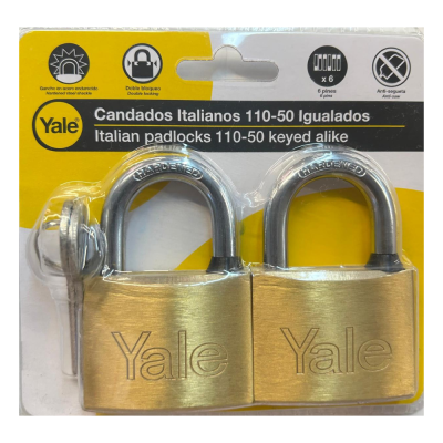 Yale Padlock 50mm 2pk